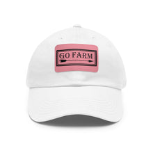 Load image into Gallery viewer, Go Farm Leather Patch Dad Hat — Rustic Farm Life Baseball Cap