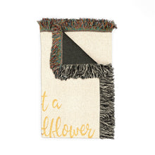 Load image into Gallery viewer, Sunflower Woven Blanket — "Just a Wildflower in Love with the Sunshine" Cozy Throw