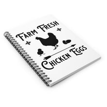 Load image into Gallery viewer, Farm Fresh Chicken Eggs Spiral Notebook - Ruled Line