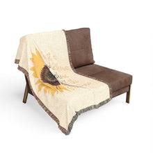 Load image into Gallery viewer, Sunflower Woven Blanket — "Just a Wildflower in Love with the Sunshine" Cozy Throw
