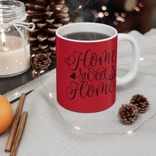 Load image into Gallery viewer, Mug — "Home Sweet Home" Red Ceramic Coffee Mug (11 oz)