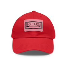 Load image into Gallery viewer, Go Farm Leather Patch Dad Hat — Rustic Farm Life Baseball Cap