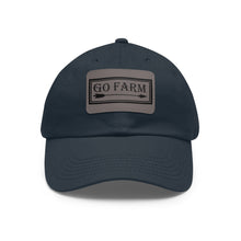 Load image into Gallery viewer, Go Farm Leather Patch Dad Hat — Rustic Farm Life Baseball Cap