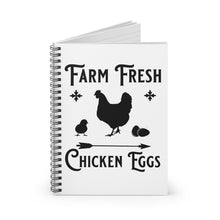 Load image into Gallery viewer, Farm Fresh Chicken Eggs Spiral Notebook - Ruled Line