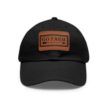 Load image into Gallery viewer, Go Farm Leather Patch Dad Hat — Rustic Farm Life Baseball Cap
