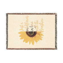 Load image into Gallery viewer, Sunflower Woven Blanket — "Just a Wildflower in Love with the Sunshine" Cozy Throw