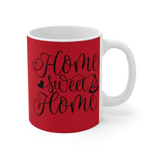 Load image into Gallery viewer, Mug — "Home Sweet Home" Red Ceramic Coffee Mug (11 oz)