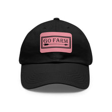 Load image into Gallery viewer, Go Farm Leather Patch Dad Hat — Rustic Farm Life Baseball Cap