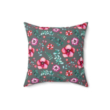 Load image into Gallery viewer, Floral in Gray Spun Polyester Square Pillow