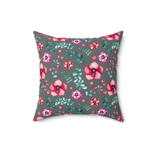 Load image into Gallery viewer, Floral in Gray Spun Polyester Square Pillow