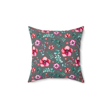 Load image into Gallery viewer, Floral in Gray Spun Polyester Square Pillow