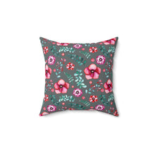 Load image into Gallery viewer, Floral in Gray Spun Polyester Square Pillow