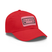 Load image into Gallery viewer, Go Farm Leather Patch Dad Hat — Rustic Farm Life Baseball Cap