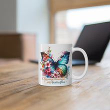 Load image into Gallery viewer, Butterfly Floral Mug — "Chasing Sunshine and Butterflies" 11oz