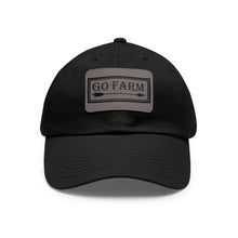 Load image into Gallery viewer, Go Farm Leather Patch Dad Hat — Rustic Farm Life Baseball Cap
