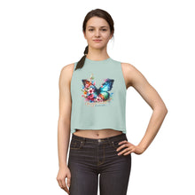 Load image into Gallery viewer, Butterfly Floral Crop Top — "Chasing sunshine and butterflies" Graphic Tank