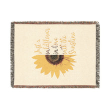 Load image into Gallery viewer, Sunflower Woven Blanket — "Just a Wildflower in Love with the Sunshine" Cozy Throw