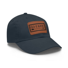 Load image into Gallery viewer, Go Farm Leather Patch Dad Hat — Rustic Farm Life Baseball Cap