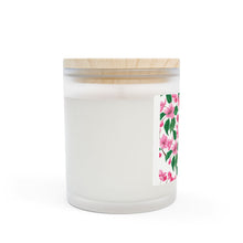 Load image into Gallery viewer, Floral Pink Blossom Frosted Glass Candle — 11oz Decorative Scented Candle