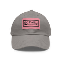 Load image into Gallery viewer, Go Farm Leather Patch Dad Hat — Rustic Farm Life Baseball Cap