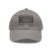 Load image into Gallery viewer, Go Farm Leather Patch Dad Hat — Rustic Farm Life Baseball Cap