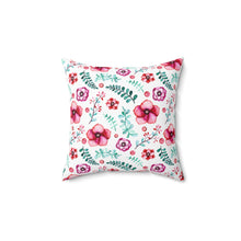 Load image into Gallery viewer, Floral in White Spun Polyester Square Pillow