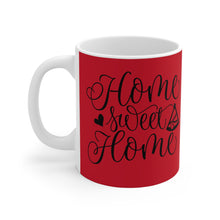 Load image into Gallery viewer, Mug — "Home Sweet Home" Red Ceramic Coffee Mug (11 oz)