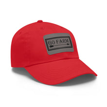 Load image into Gallery viewer, Go Farm Leather Patch Dad Hat — Rustic Farm Life Baseball Cap