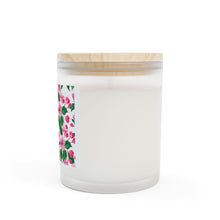 Load image into Gallery viewer, Floral Pink Blossom Frosted Glass Candle — 11oz Decorative Scented Candle
