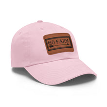 Load image into Gallery viewer, Go Farm Leather Patch Dad Hat — Rustic Farm Life Baseball Cap