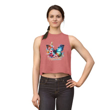 Load image into Gallery viewer, Butterfly Floral Crop Top — "Chasing sunshine and butterflies" Graphic Tank