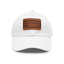 Load image into Gallery viewer, Go Farm Leather Patch Dad Hat — Rustic Farm Life Baseball Cap