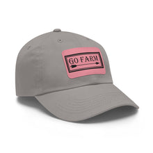 Load image into Gallery viewer, Go Farm Leather Patch Dad Hat — Rustic Farm Life Baseball Cap