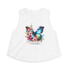 Load image into Gallery viewer, Butterfly Floral Crop Top — "Chasing sunshine and butterflies" Graphic Tank