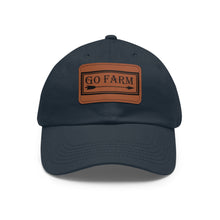 Load image into Gallery viewer, Go Farm Leather Patch Dad Hat — Rustic Farm Life Baseball Cap