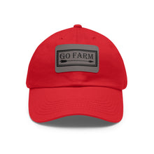 Load image into Gallery viewer, Go Farm Leather Patch Dad Hat — Rustic Farm Life Baseball Cap