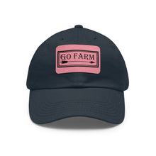 Load image into Gallery viewer, Go Farm Leather Patch Dad Hat — Rustic Farm Life Baseball Cap