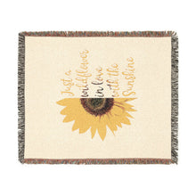 Load image into Gallery viewer, Sunflower Woven Blanket — "Just a Wildflower in Love with the Sunshine" Cozy Throw