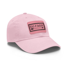 Load image into Gallery viewer, Go Farm Leather Patch Dad Hat — Rustic Farm Life Baseball Cap
