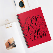 Load image into Gallery viewer, Joy Peace Hope Believe Spiral Notebook - Ruled Line
