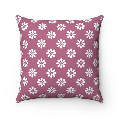 Purple Floral  Spun Polyester Square Pillow