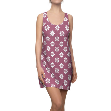 Purple Floral  Women's Cut & Sew Racerback Dress