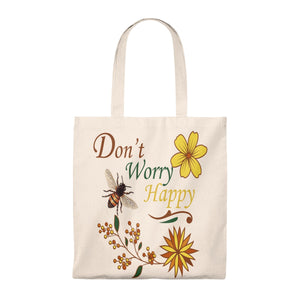 Don't Worry Be Happy Tote Bag - Vintage