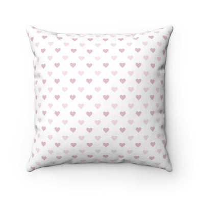 Pink Hearts Spun Polyester Square Pillow