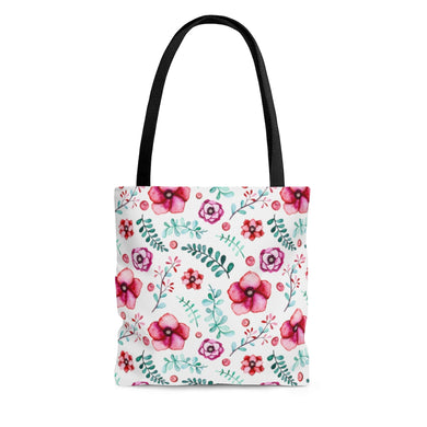 Floral in White AOP Tote Bag