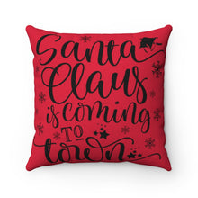 Load image into Gallery viewer, Santa Town Spun Polyester Square Pillow