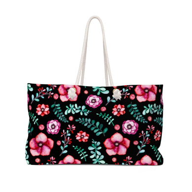 Floral In Black Weekender Bag