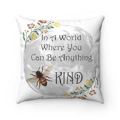 Bee Kind Spun Polyester Square Pillow
