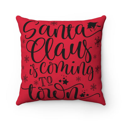 Santa Town Spun Polyester Square Pillow