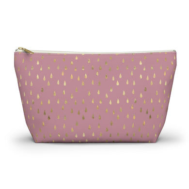 Pink Raindrops Accessory Pouch w T-bottom